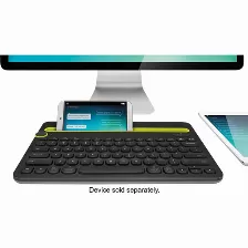 Teclado Bluetooth Logitech K480 Multiplataforma (computadora, Tablet, Smartphone) Espanol, Negro, Soporte Para Telefono O Tablet