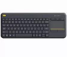 Teclado Inalambrico Logitech K400 Plus, Touchpad, Teclas Multimedia, Negro, Rf Unify, Caja Maltrada