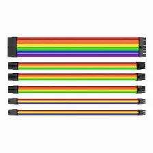 Kit Cables Para Fuente Thermaltake, Atx/eps/8-pin Pci-e/6-pin Pci-e, Rainbow