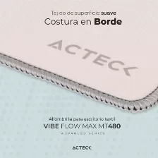 Mousepad Acteck Vibe Flow Max Mt480 Base Antiderrapante Si, Descansa Muñecas No, Color Gris