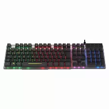 Teclado Acteck Led Aurean Ii Ta220g Alámbrico, Conexión Usb, Color Negro, Cable De 1.45 M