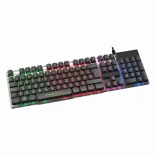 Teclado Acteck Led Aurean Ii Ta220g Alámbrico, Conexión Usb, Color Negro, Cable De 1.45 M