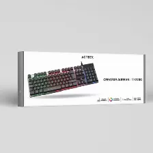 Teclado Acteck Led Aurean Ii Ta220g Alámbrico, Conexión Usb, Color Negro, Cable De 1.45 M