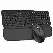 Kit De Teclado Y Mouse Acteck Mk650 Inalambrico, Ergonomico, Usb, Negro