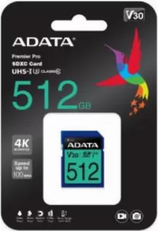 Memoria Sd Adata Premier Pro Sdxc, 512 Gb, Velocidad 100 Mb/s, Clase 10