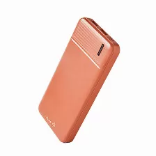 Power Bank Hune At-pob-pb-051 10000 Mah, Universal, Fuente De Carga Usb, Color Durazno