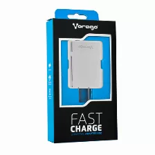 Cargador Usb De Pared Vorago Au-302-wh, Carga Rapida 3.0, Usb Inteligente 1.5a/2.0a/3.0a, Color Blanco