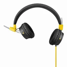 Audífonos Steren Aud-228/s Diadema Para Música, Conectividad Alámbrico, Conector De 3.5 Mm Si, Color Negro, Amarillo