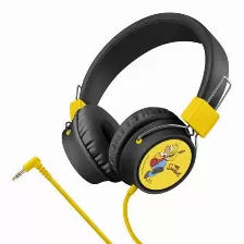 Audífonos Steren Aud-228/s Diadema Para Música, Conectividad Alámbrico, Conector De 3.5 Mm Si, Color Negro, Amarillo