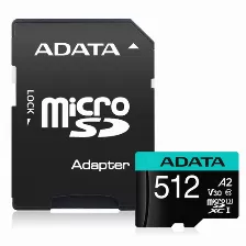 Memoria Micro Sd Adata, 512gb, Premier Pro Xc Uhs-i, Clase 10, Con Adaptador Sd, 100 Mb/s, 80mb/s, Open Box