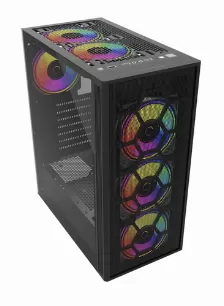 Gabinete Balam Rush Dragonfly Mesh Gm740 Midi Tower, Pc, Soporta Atx, Micro Atx, Mini-itx, 7 Ranuras De Expansión, Color Negro, Ventana Lateral Si, 1 X Usb 3.2, 2 X Usb 2.0