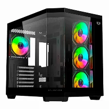 Gabinete Balam Rush Tank Master 9600 Tb Midi Tower, Pc, Soporta Atx, Itx, Micro Atx, Color Negro, Ventana Lateral Si, Iluminación Si, Fuente De Alimentación No, Ventiladores Traseros 1x 120 Mm, 1 X...