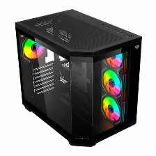 Gabinete Balam Rush Tank Master 9600 Tb Midi Tower, Pc, Soporta Atx, Itx, Micro Atx, Color Negro, Ventana Lateral Si, Iluminación Si, Fuente De Alimentación No, Ventiladores Traseros 1x 120 Mm, 1 X...