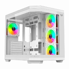 Gabinete Balam Rush Tank Master 9600 Tb Midi Tower, Pc, Soporta Atx, Itx, Micro Atx, 7 Ranuras De Expansión, Color Blanco, Ventana Lateral Si, Iluminación Si, Fuente De Alimentación No, Ventiladore...