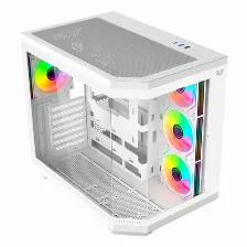 Gabinete Balam Rush Tank Master 9600 Tb Midi Tower, Pc, Soporta Atx, Itx, Micro Atx, 7 Ranuras De Expansión, Color Blanco, Ventana Lateral Si, Iluminación Si, Fuente De Alimentación No, Ventiladore...