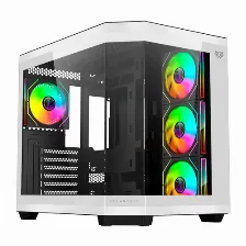 Gabinete Balam Rush Tank Master 9600 Tb Midi Tower, Pc, Soporta Atx, Itx, Micro Atx, 7 Ranuras De Expansión, Color Negro, Blanco, Ventana Lateral Si, Iluminación Si, Fuente De Alimentación No, Vent...