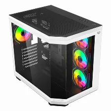 Gabinete Balam Rush Tank Master 9600 Tb Midi Tower, Pc, Soporta Atx, Itx, Micro Atx, 7 Ranuras De Expansión, Color Negro, Blanco, Ventana Lateral Si, Iluminación Si, Fuente De Alimentación No, Vent...