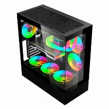 Gabinete Balam Rush Tank Super 9200 Tb Midi Tower, Pc, Soporta Atx, Itx, Micro Atx, Color Negro, Ventana Lateral Si, Iluminación Si, Fuente De Alimentación No, Ventiladores Traseros 1x 120 Mm, 1 X Usb 3.2, 1 X Usb 2.0