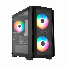 Gabinete Balam Rush Carbono Crystal 4000c Mini Tower, Pc, Soporta Micro Atx, Mini-itx, Color Negro, Ventana Lateral Si, Rgb Si, Fuente De Alimentación No, Ventiladores Traseros 1x 120 Mm, 1 X Usb 3.2, 1 X Usb 2.0