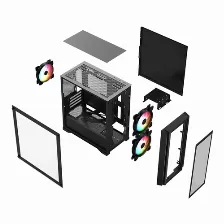 Gabinete Balam Rush Carbono Crystal 4000c Mini Tower, Pc, Soporta Micro Atx, Mini-itx, Color Negro, Ventana Lateral Si, Rgb Si, Fuente De Alimentación No, Ventiladores Traseros 1x 120 Mm, 1 X Usb 3.2, 1 X Usb 2.0