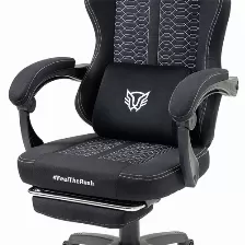 Silla Gamer Balam Rush Br-940641 Asiento Acolchado Tapizado, Reposa-brazos Si, Material Tela, Pvc, Peso Máximo 120 Kg, Color Negro