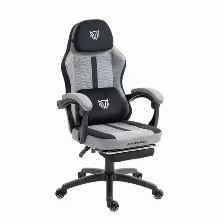 Silla Gamer Balam Rush Br-940757 Asiento Acolchado Tapizado, Reposa-brazos Si, Material Pvc, Tela, Peso Máximo 120 Kg, Color Gris