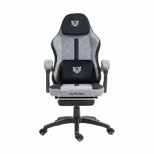 Silla Gamer Balam Rush Br-940757 Asiento Acolchado Tapizado, Reposa-brazos Si, Material Pvc, Tela, Peso Máximo 120 Kg, Color Gris