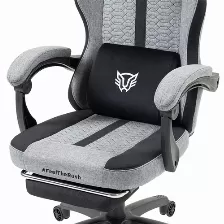 Silla Gamer Balam Rush Br-940757 Asiento Acolchado Tapizado, Reposa-brazos Si, Material Pvc, Tela, Peso Máximo 120 Kg, Color Gris