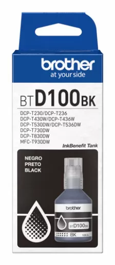 Botella De Tinta Brother Negro Btd100bk, 108 Ml, Inkbenefit Tank, Original