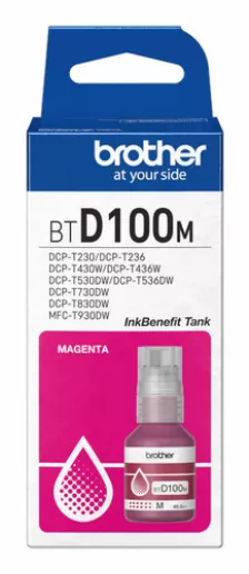 Botella De Tinta Brother Btd100m Magenta, 48.8 Ml, Inkbenefit Tank, Original