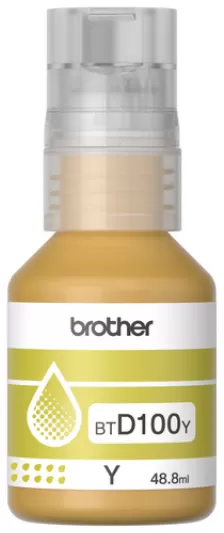 Botella De Tinta Brother Btd100y Original Si, Amarillo, 48.8 Ml, Compatibilidad Mfc-t930dw, Dcp-t830dw, Dcp-t730dw, Dcp-t530dw, Dcp-t430w, Dcp-t230