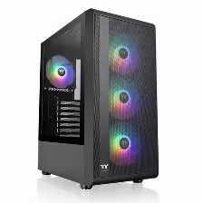 Gabinete Thermaltake S200 Plus Tg Argb, Midi Tower, 4x Ventiladores, Negro