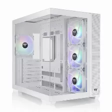 Gabinete Thermaltake View 380 Tg Argb Snow Midi Tower, Vidrio Frontal/lateral, 4x Ventiladores, Blanco