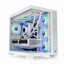 Gabinete Thermaltake View 380 Tg Argb Snow Midi Tower, Vidrio Frontal/lateral, 4x Ventiladores, Blanco