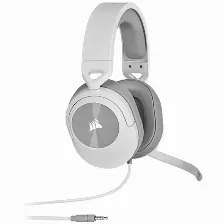 Diadema Gaming Corsair Hs55 Stereo, Microfono Boom, Alambrico, Conector De 3.5 Mm, Color Blanco