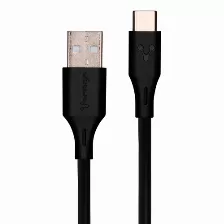 Cable Vorago Cab-c01b Usb-usb Tipo C, 1 M, Carga Rapida, Color Negro