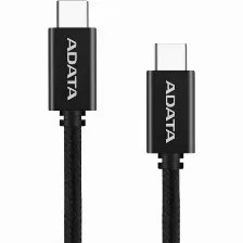 Cable Adata Usb Tipo C - Usb Tipo C. Conector Reversible Tipo C, Potencia Mã¡xima De Salida De 100 W, Tejido De Nailon, (1 M De Longitud). Color Negro. Ca