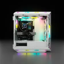 Gabinete Corsair Icue 5000t Rgb Midi Tower, Pc, Soporta Atx, Eatx, Micro Atx, 9 Ranuras De Expansión, Color Blanco, Ventana Lateral Si, Rgb Si, Fuente De Alimentación No, Ventiladores Frontales 3x 120 Mm, 4 X Usb 3.2