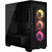 Gabinete Corsair Icue Link 3500x Rgb Midi Tower Con Ventana, 3x Ventiladores Rgb, Negro