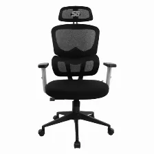 Silla Gaming Vorago Cgm-400-bk, Descansa Brazos 1d Ajustable, Base Metal, Reclinable, Negro-blanco