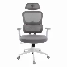 Silla Gaming Vorago Cgm-400-bk, Descansa Brazos 1d Ajustable, Base Metal, Reclinable, Blanco