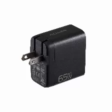 Cargador De Pared Adata Gan Usb Charger, 65 W, 2x Puerto Usb Tipo C, 1x Puerto Usb A, Enchufe Plegable, Color Negro