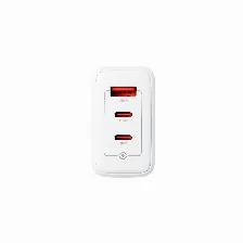 Cargador De Pared Adata Gan Usb Charger, 65 W, 2x Puerto Usb Tipo C, 1x Puerto Usb A, Enchufe Plegable, Color Blanco