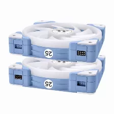 Kit 3 Ventiladores Thermaltake Swafan Ex14, Argb, Conexion Magnetica, Aspa Reversible, Azul /blanco