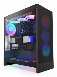 Gabinete Nzxt H7 Flow Midi Tower Con Ventana, 3x Ventiladores 120mm Rgb, S/fuente, Negro