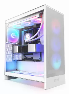 Gabinete Nzxt H7 Flow Midi Tower Con Ventana, 3x Ventiladores 120mm Rgb, S/fuente, Blanco