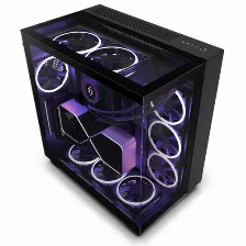 Gabinete Nzxt H9 Elite Midi Tower Con Ventana, 4 Ventiladores Rgb, S/fuente, Negro