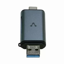 Lector De Memorias Vorago Cr-350, Lector Para Sd Y Micro Sd, Conexion Usb-a, Usb-c, 5 Gbps, Gris