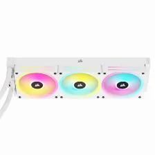 Disipador Corsair H150i, Kit De Enfriamiento Líquido, 12 Cm, 480 Rpm, 2400 Rpm, 63.1 Cfm, Blanco