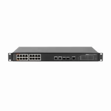 Switch Dahua Technology Pfs4218-16et-190 Gestionado, L2, Cantidad De Puertos 16, Sfp 2, Fast Ethernet (10/100), 8.8 Gbit/s, 1u, Negro